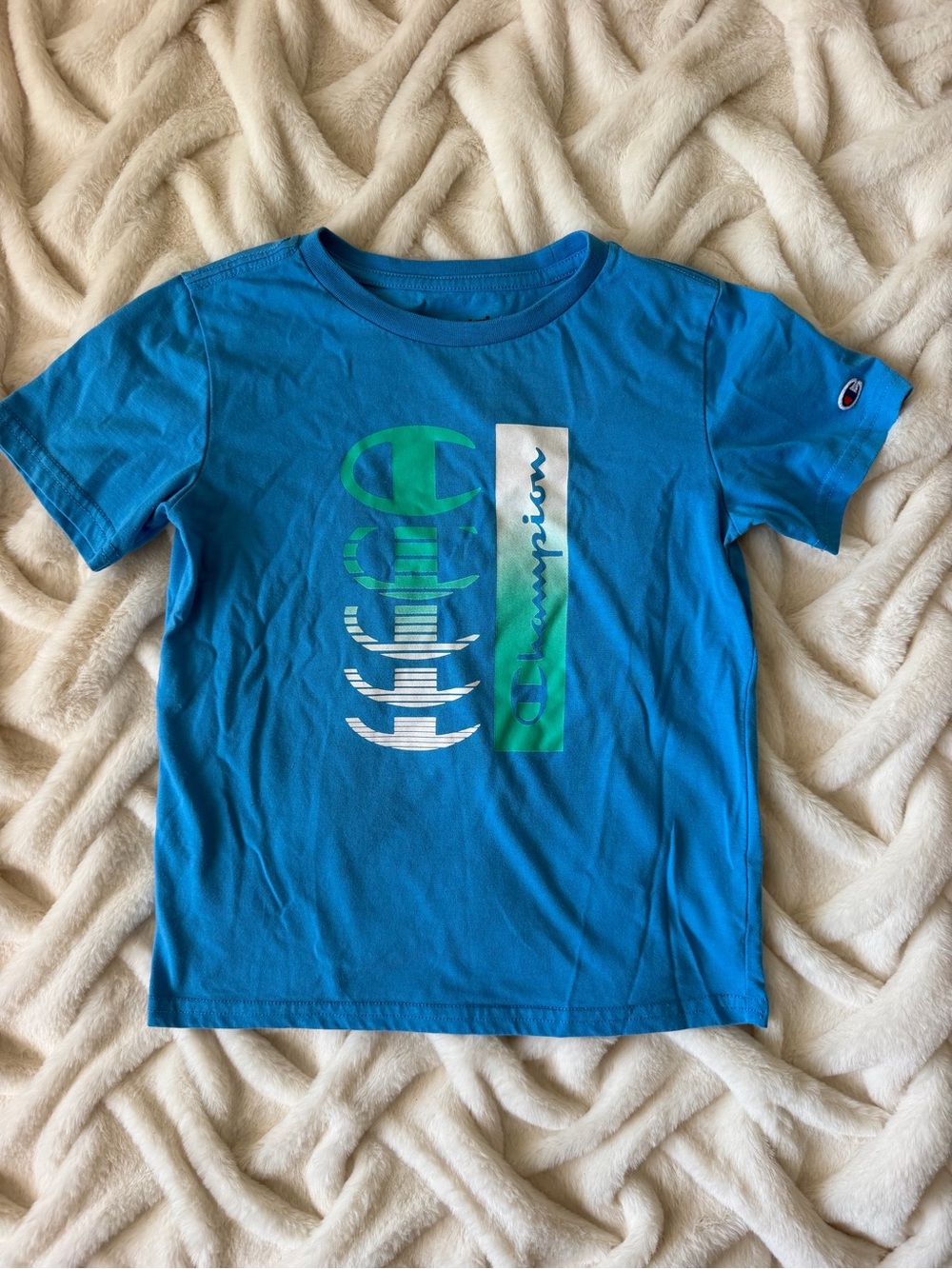 Champion Boys' Teal & Blue Graphic Logo Tee